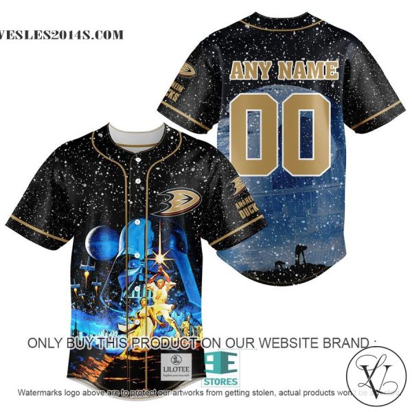 Personalized NHL Anaheim Ducks With Star War Concepts Baseball Jersey