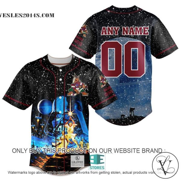 Personalized NHL Arizona Coyotes With Star War Concepts Baseball Jersey
