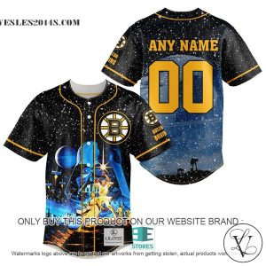 Personalized NHL Boston Bruins With Star War Concepts Baseball Jersey