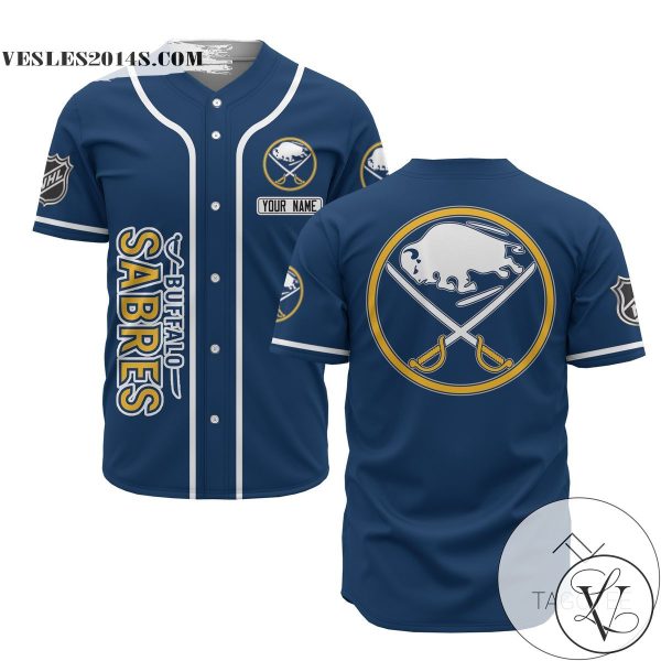 Personalized NHL Buffalo Sabres Blue Baseball Customized Jersey