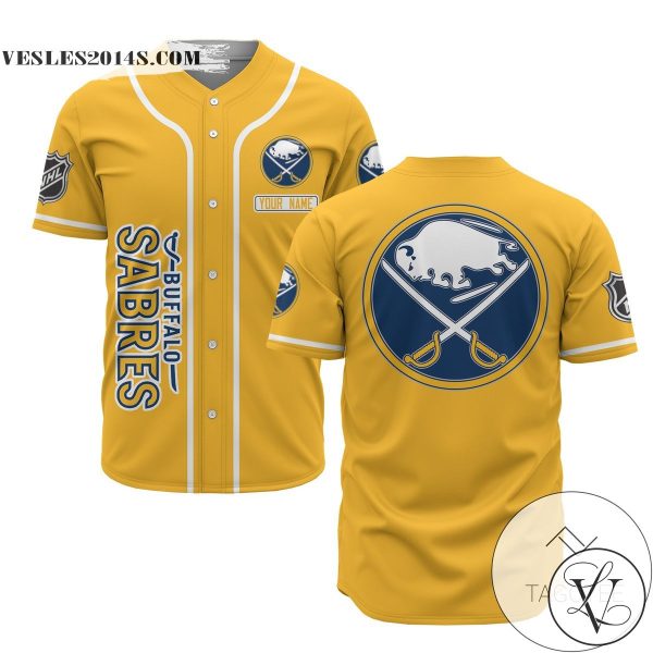 Personalized NHL Buffalo Sabres Yellow Baseball Customized Jersey
