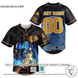 Personalized NHL Chicago BlackHawks With Star War Concepts Baseball Jersey