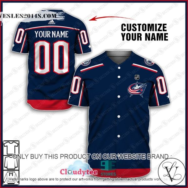 Personalized NHL Columbus Blue Jackets Baseball Jersey Shirt