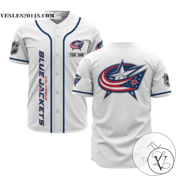 Personalized NHL Columbus Blue Jackets Baseball White Customized Jersey