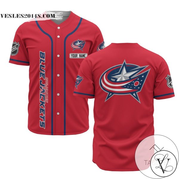 Personalized NHL Columbus Blue Jackets Red Baseball Customized Jersey