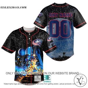 Personalized NHL Columbus Blue Jackets With Star War Concepts Baseball Jersey
