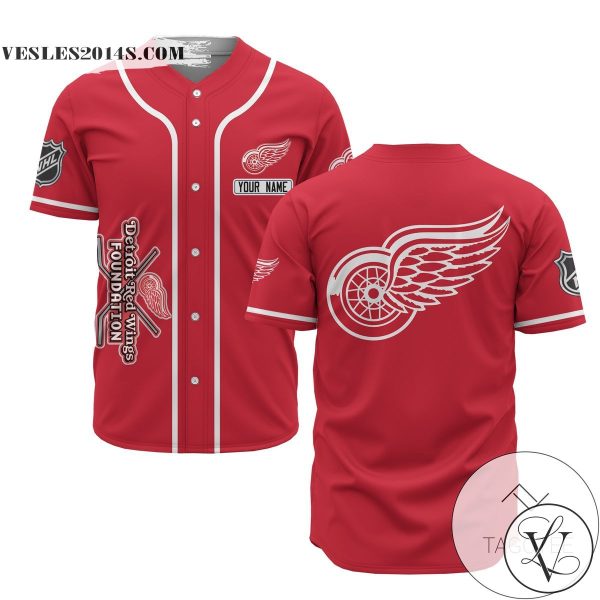 Personalized NHL Detroit Red Wings Baseball Customized Jersey