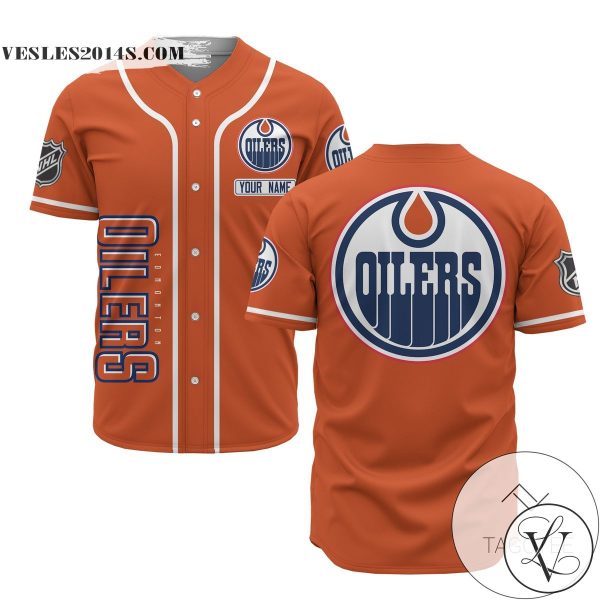 Personalized NHL Edmonton Oilers Baseball Orange Customized Jersey