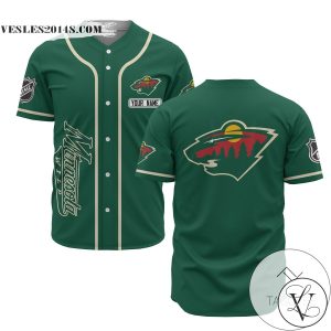 Personalized NHL Minnesota Wild Baseball Green Customized Jersey