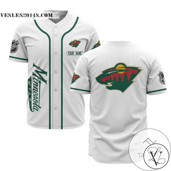 Personalized NHL Minnesota Wild Baseball White Customized Jersey