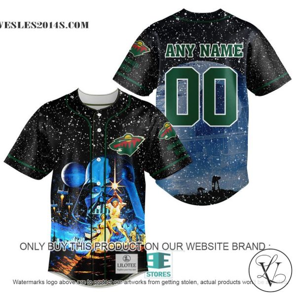 Personalized NHL Minnesota Wild With Star War Concepts Baseball Jersey