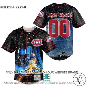 Personalized NHL Montreal Canadiens With Star War Concepts Baseball Jersey