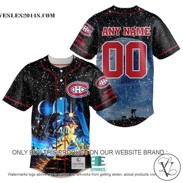 Personalized NHL Montreal Canadiens With Star War Concepts Baseball Jersey