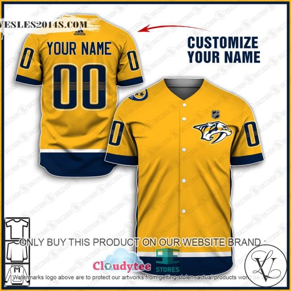Personalized NHL Nashville Predators Baseball Jersey Shirt