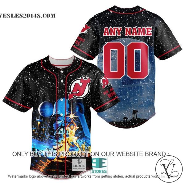 Personalized NHL New Jersey Devils With Star War Concepts Baseball Jersey