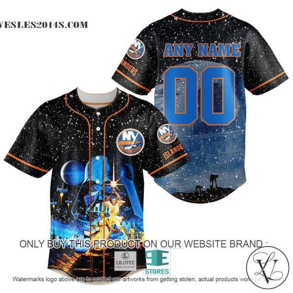 Personalized NHL New York Islanders With Star War Concepts Baseball Jersey