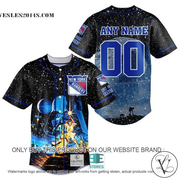 Personalized NHL New York Rangers With Star War Concepts Baseball Jersey