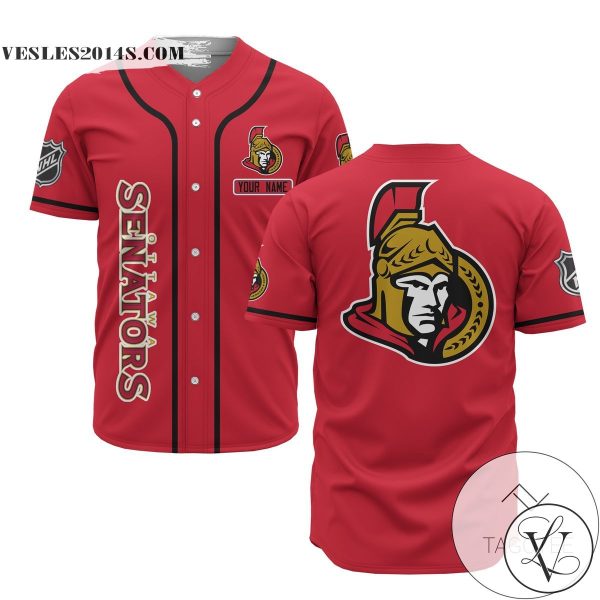 Personalized NHL Ottawa Senators Baseball RED Customized Jersey