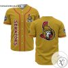 Personalized NHL Ottawa Senators Baseball Yellow Customized Jersey