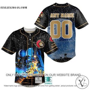Personalized NHL Ottawa Senators With Star War Concepts Baseball Jersey