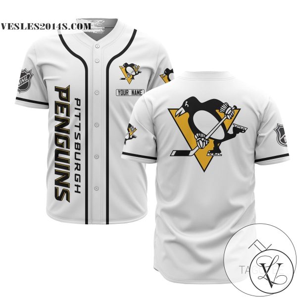 Personalized NHL Pittsburgh Penguins Baseball White Customized Jersey
