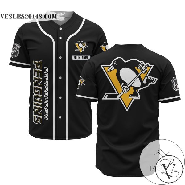 Personalized NHL Pittsburgh Penguins Black Baseball Customized Jersey