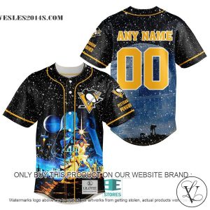 Personalized NHL Pittsburgh Penguins With Star War Concepts Baseball Jersey