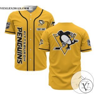 Personalized NHL Pittsburgh Penguins Yellow Baseball Customized Jersey