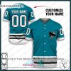 Personalized NHL San Jose Sharks Baseball Jersey Shirt