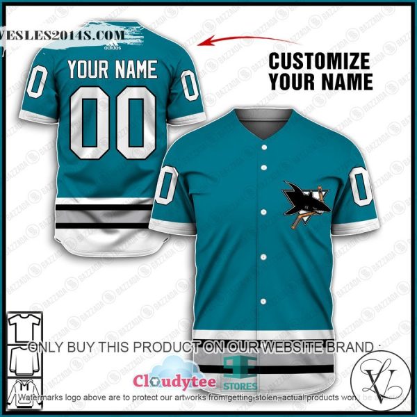 Personalized NHL San Jose Sharks Baseball Jersey Shirt