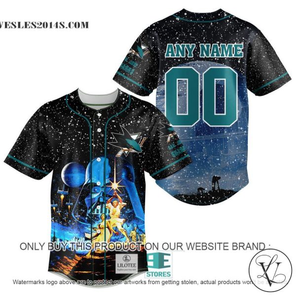 Personalized NHL San Jose Sharks With Star War Concepts Baseball Jersey