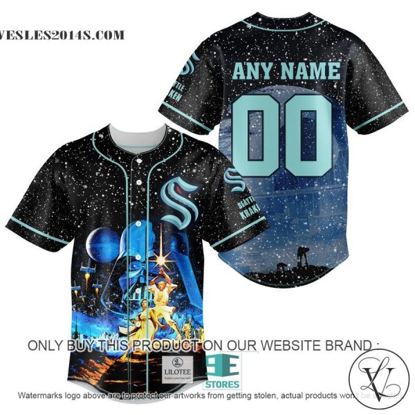 Personalized NHL Seattle Kraken With Star War Concepts Baseball Jersey