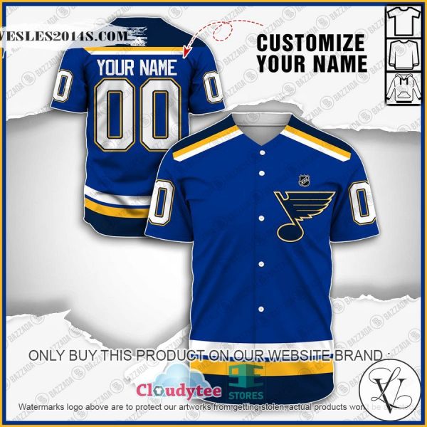 Personalized NHL St. Louis Blues Baseball Jersey Shirt