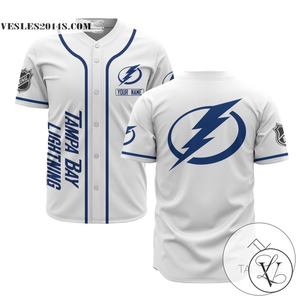 Personalized NHL Tamp Bay Lightning Baseball White Customized Jersey