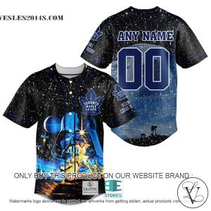 Personalized NHL Toronto Maple Leafs With Star War Concepts Baseball Jersey