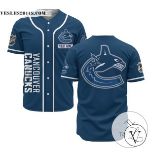 Personalized NHL Vancouver Canucks Baseball Blue Customized Jersey