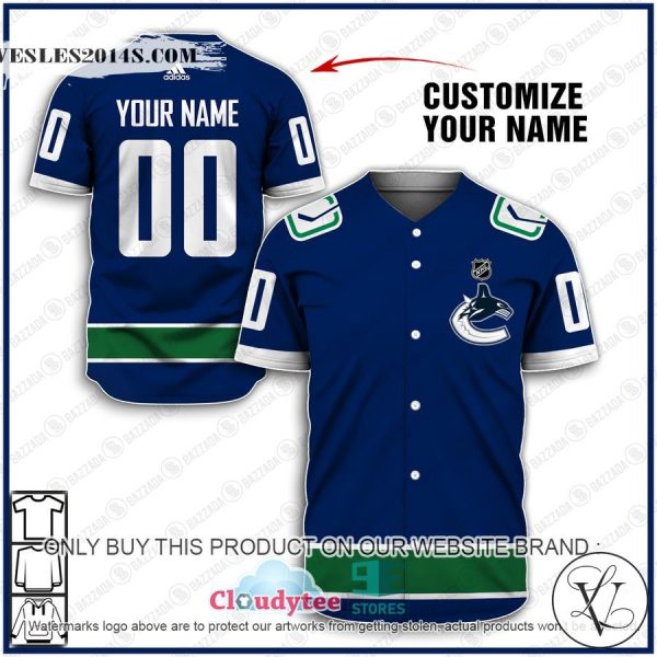 Personalized NHL Vancouver Canucks Baseball Jersey Shirt