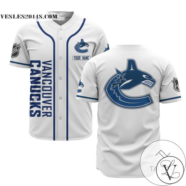 Personalized NHL Vancouver Canucks Baseball White Customized Jersey