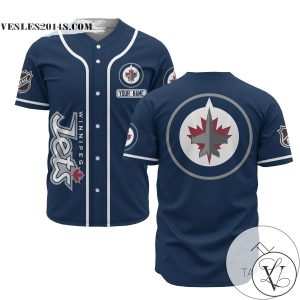 Personalized NHL Winnipeg Jets Blue Baseball Customized Jersey