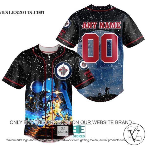 Personalized NHL Winnipeg Jets With Star War Concepts Baseball Jersey