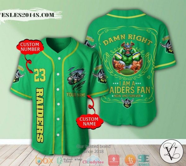 Personalized NRL Canberra Raiders I Am A Raiders Fan Baseball Jersey