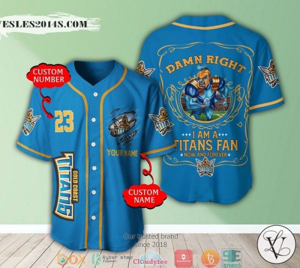 Personalized NRL Gold Coast Titans I Am A Titans Fan Baseball Jersey