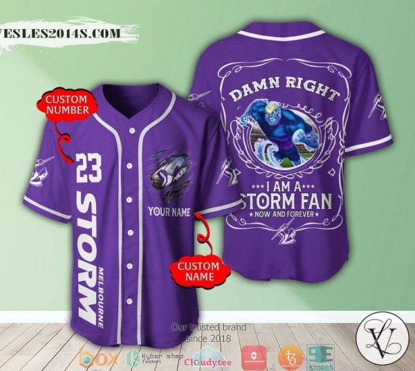 Personalized NRL Melbourne Storm I Am A Storm Fan Baseball Jersey