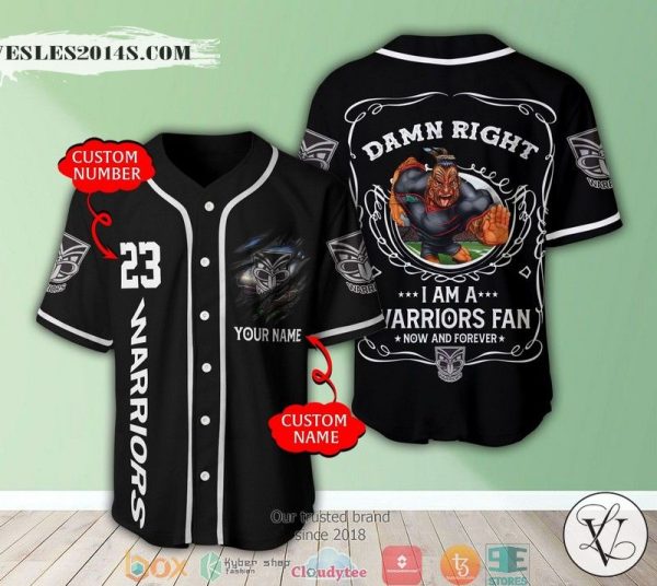 Personalized NRL New Zealand Warriors I Am A Warriors Fan Baseball Jersey