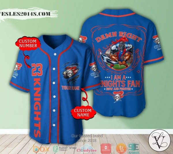 Personalized NRL Newcastle Knights I Am A Knights Fan Baseball Jersey
