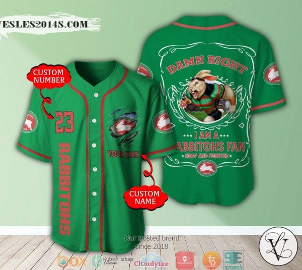 Personalized NRL South Sydney Rabbitohs I Am A Rabbitohs Fan Baseball Jersey