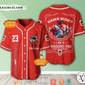 Personalized NRL St. George Illawarra Dragons I Am A Dragons Fan Baseball Jersey