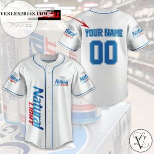 Personalized Natural Light Beer Baseball Jersey – White