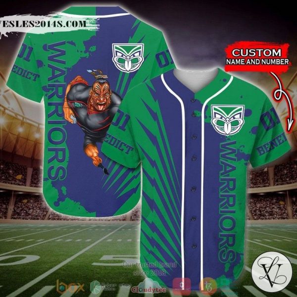 Personalized New Zealand Warriors NRL Baseball Jersey Shirt