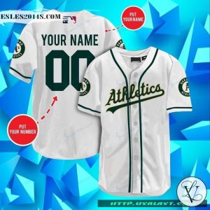 Personalized Oakland Athletics White Baseball Jersey
